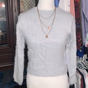 Cropped Faux Cashmere Sweater